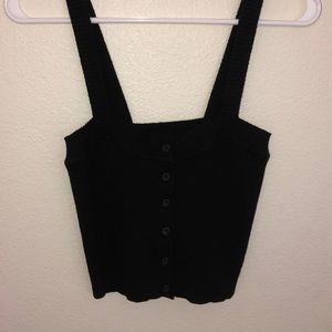 BRANDY MELVILLE black button up crop top